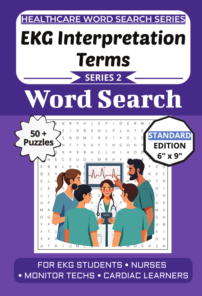EKG Interpretation Terms Word Search Puzzle Book cover